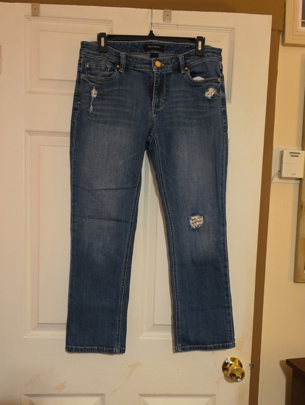 White House Black Market Women's Medium Blue Straight Leg Jeans